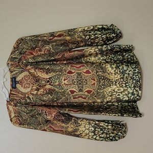 Jones New York long sleeve tie front shirt,  size S